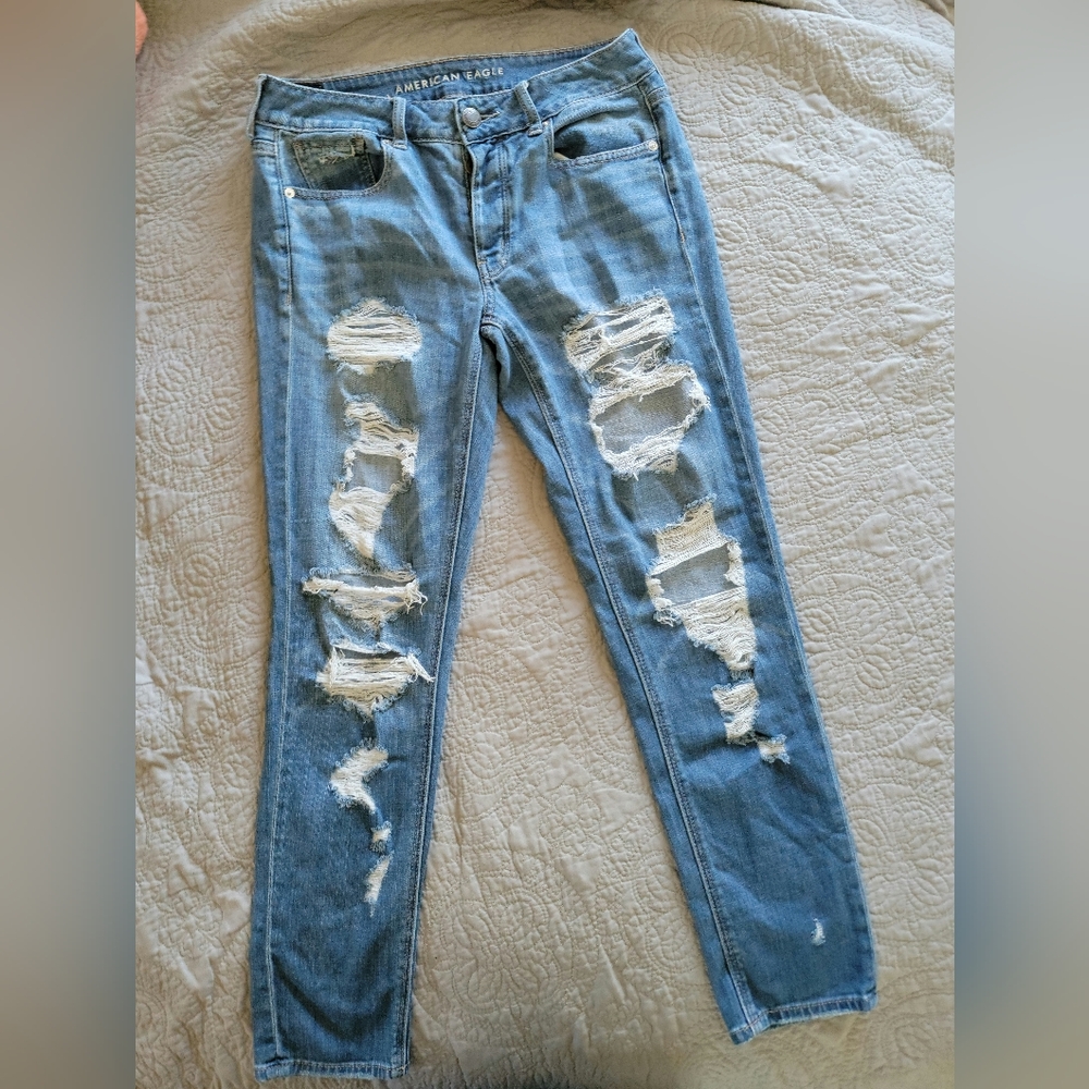 American Eagle Super Hi-Rise Jeggings Button Fly, Size 4
